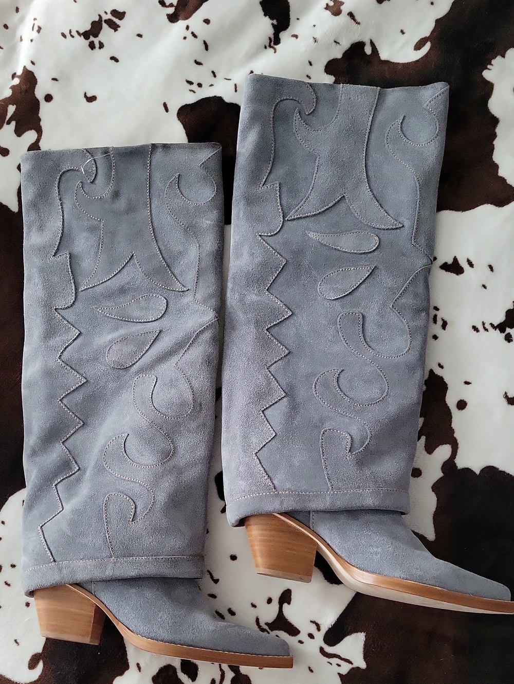 Zendaya Tall Suede Western Boots by Wonderwest